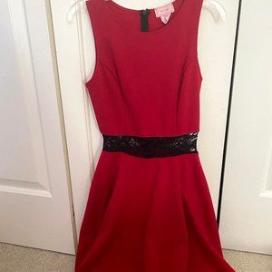red dress with black lace